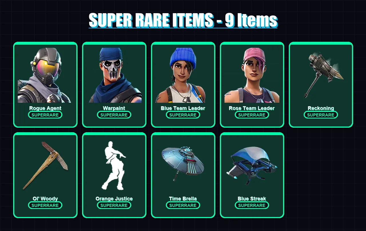 [PS4/PS5/XBOX/PC] | Rogue Agent | Warpaint | Blue Team Leader | Rose Team Leader | Lynx | 131 skin | 148 pickaxe | 163 emote | 138 glider | Lv1706