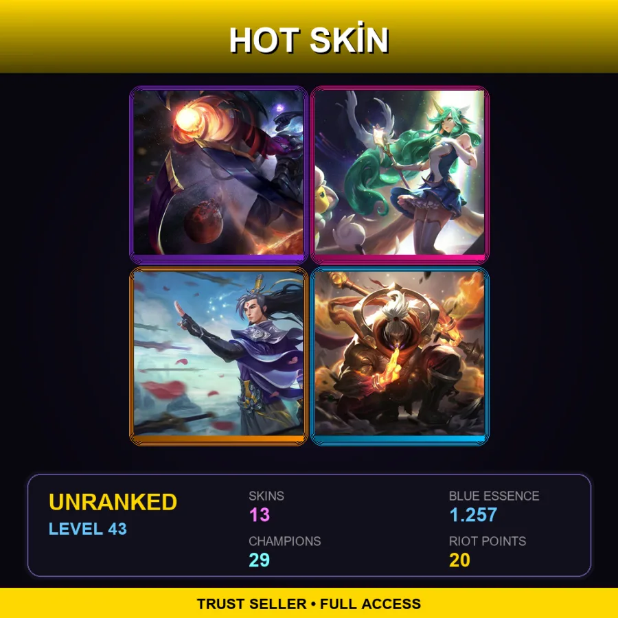 LAS | Lv43 | Unranked | 13 Skin | 29 Champ
