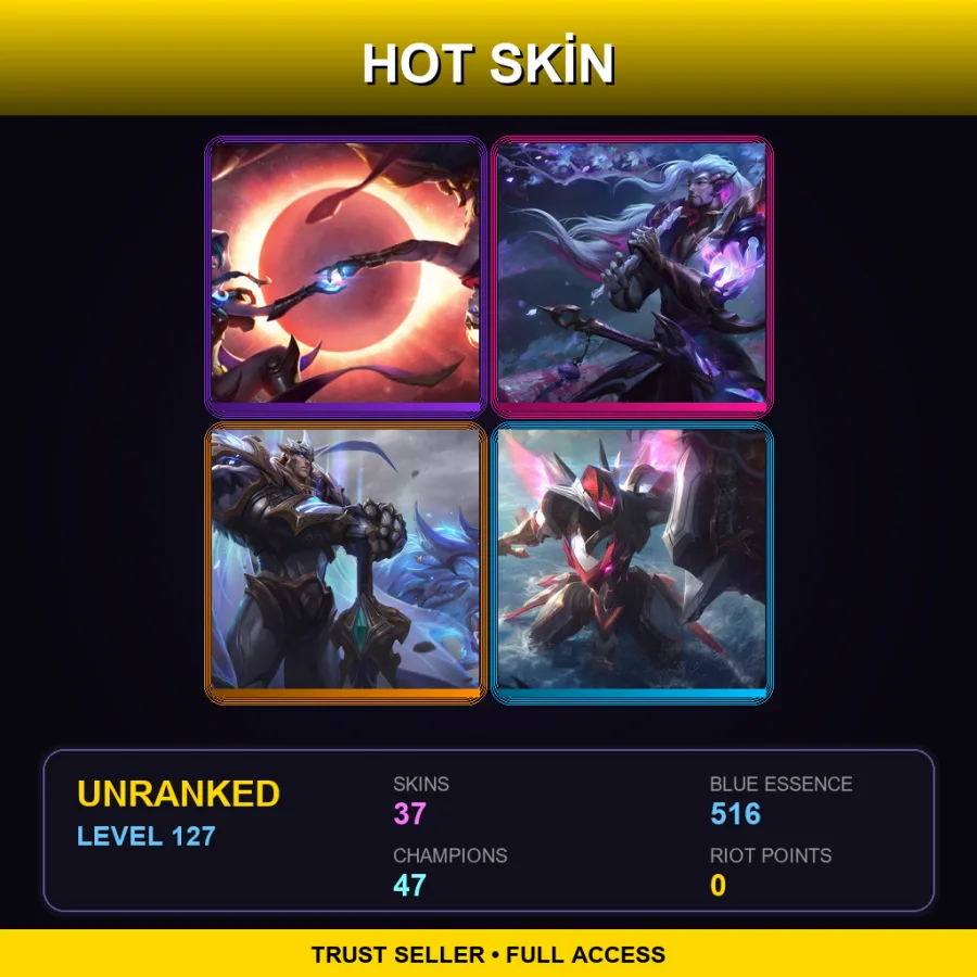 LAN | Lv127 | Unranked | 37 Skin | 47 Champ