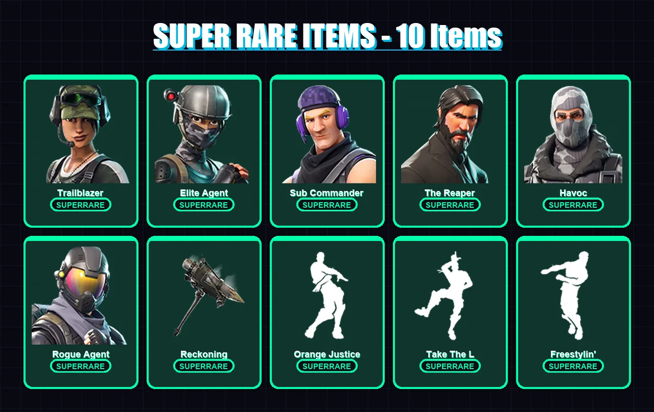 [PC/XBOX/PSN] | Trailblazer | Elite Agent | Sub Commander | The Reaper | Havoc | 68 skin | 80 pickaxe | 75 emote | 72 glider | Lv834