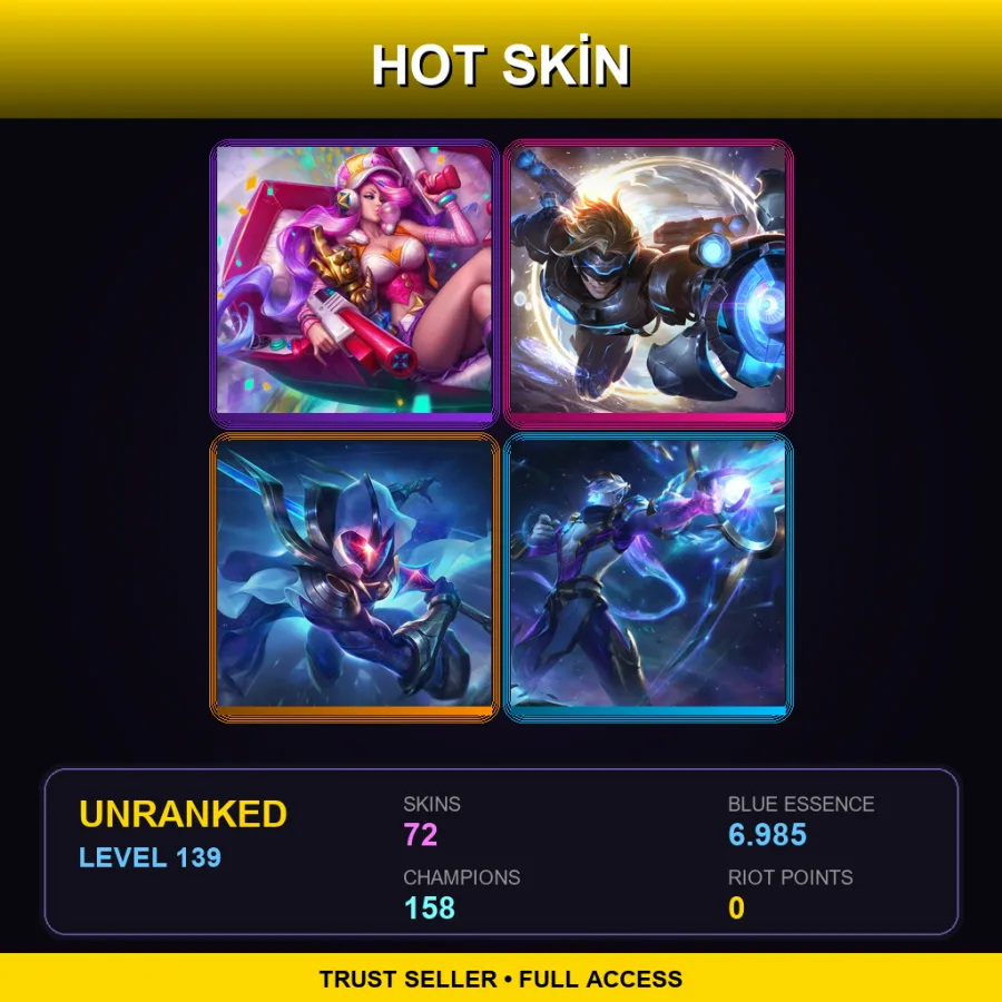 SG | Lv139 | Unranked | 72 Skin | 158 Champ — Psyops Sona