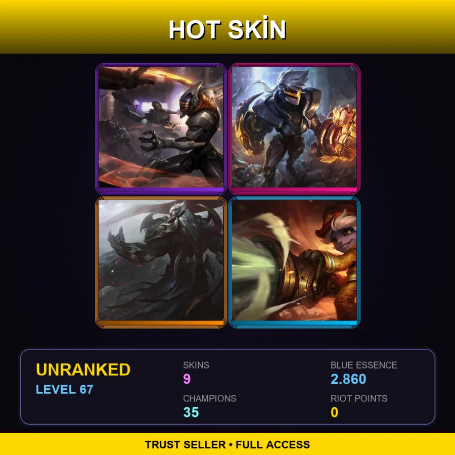 LAN | Lv67 | Unranked | 9 Skin | 35 Champ