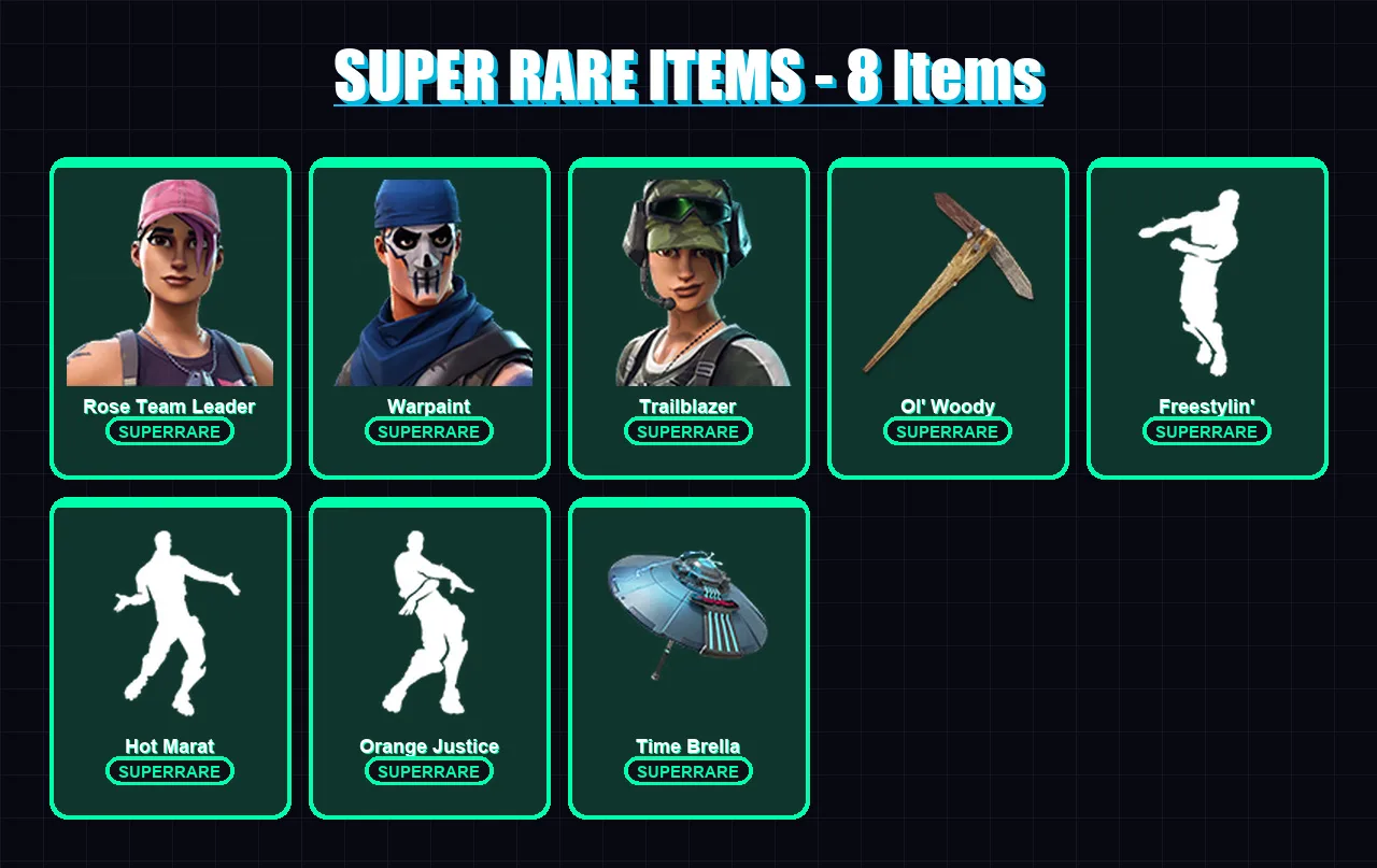 [PC/XBOX/PSN] | Rose Team Leader | Warpaint | Trailblazer | Valor | The Visitor | 15 skin | 13 pickaxe | 15 emote | 17 glider | Lv167