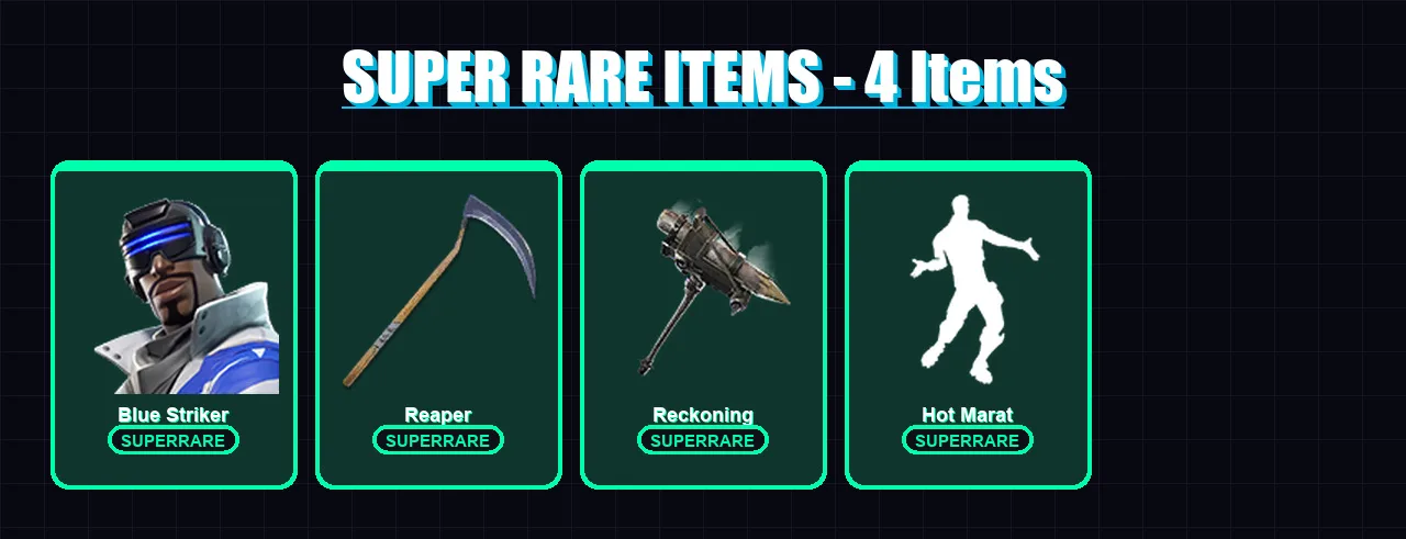 [PC/PSN] | Blue Striker | Calamity | Dire | Zenith | Enforcer | 31 skin | 16 pickaxe | 27 emote | 20 glider | Lv284