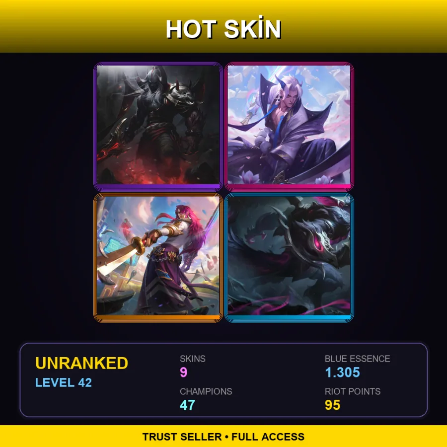 TR | Lv42 | Unranked | 9 Skin | 47 Champ