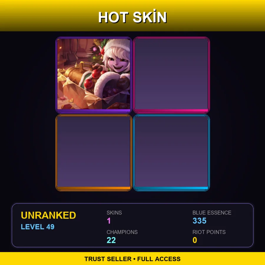 NA | Lv49 | Unranked | 1 Skin | 22 Champ — LoL account