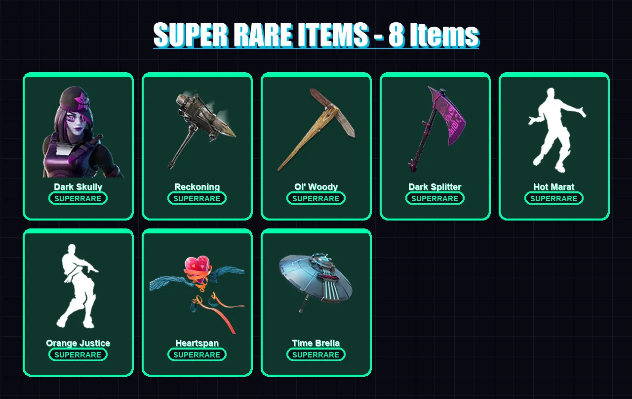[SWITCH/PSN/PC] | Dark Skully | Ultima Knight | The Imagined | Joey | Kymera | 162 skin | 160 pickaxe | 132 emote | 159 glider | Lv2362