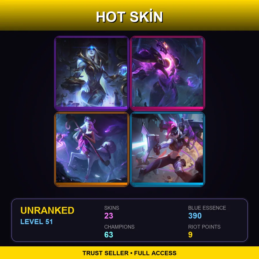 EUW | Lv51 | Unranked | 23 Skin | 63 Champ — LoL account