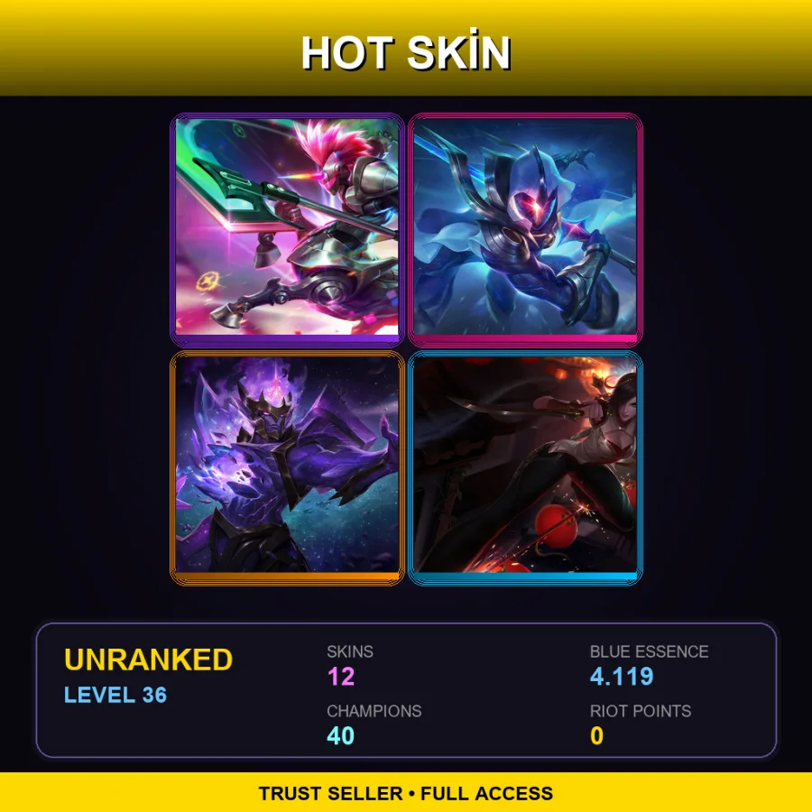 TR | Lv36 | Unranked | 12 Skin | 40 Champ