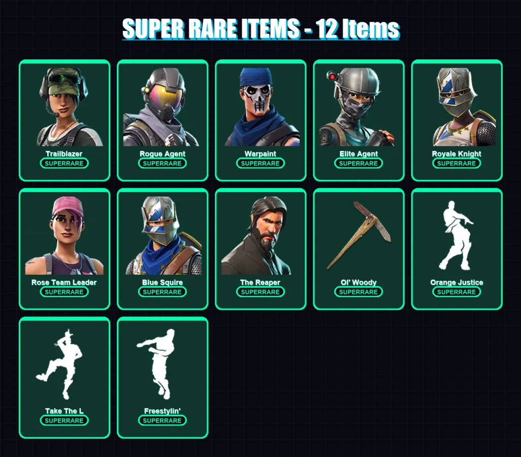 [PC/XBOX/PSN] | Trailblazer | Rogue Agent | Warpaint | Elite Agent | Royale Knight | 31 skin | 57 pickaxe | 48 emote | 54 glider | Lv639