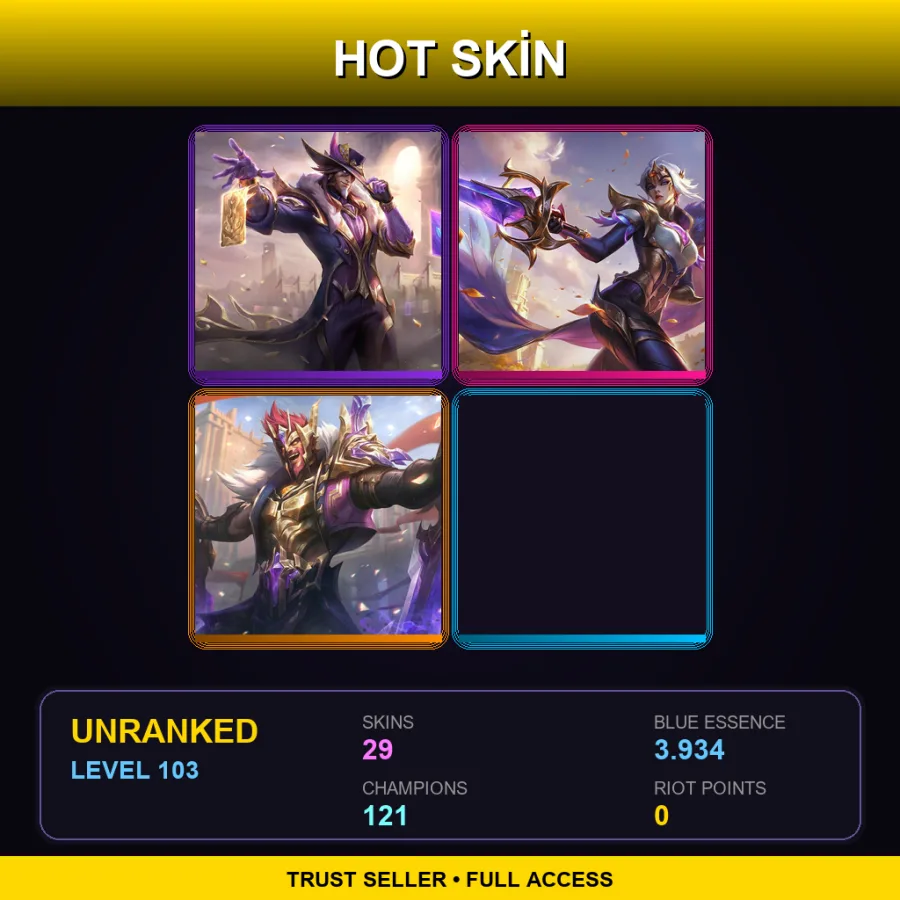 LAS | Lv103 | Unranked | 29 Skin | 121 Champ — Soul Fighter Shaco
