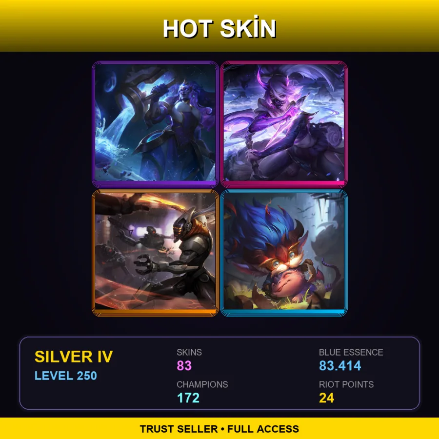 EUW | Lv250 | Silver IV | 83 Skin | 172 Champ — Battle Professor Graves