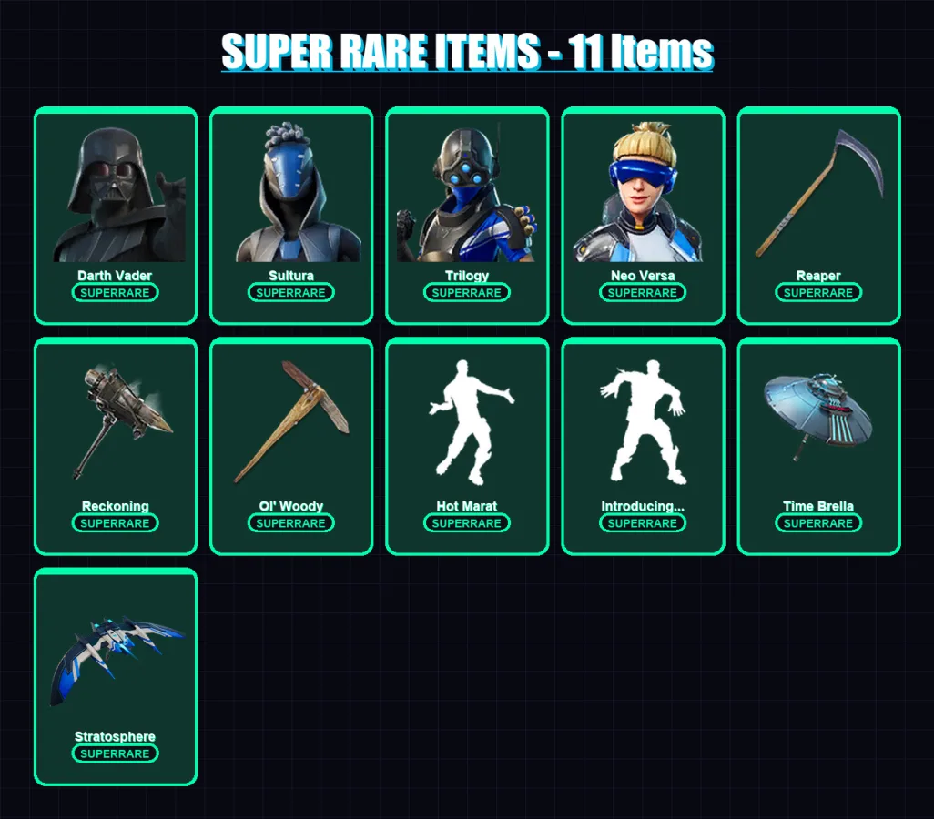 [PS4/PS5/XBOX/PC] | Darth Vader | Sultura | Trilogy | Neo Versa | Era | 343 skin | 322 pickaxe | 258 emote | 235 glider | Lv5003