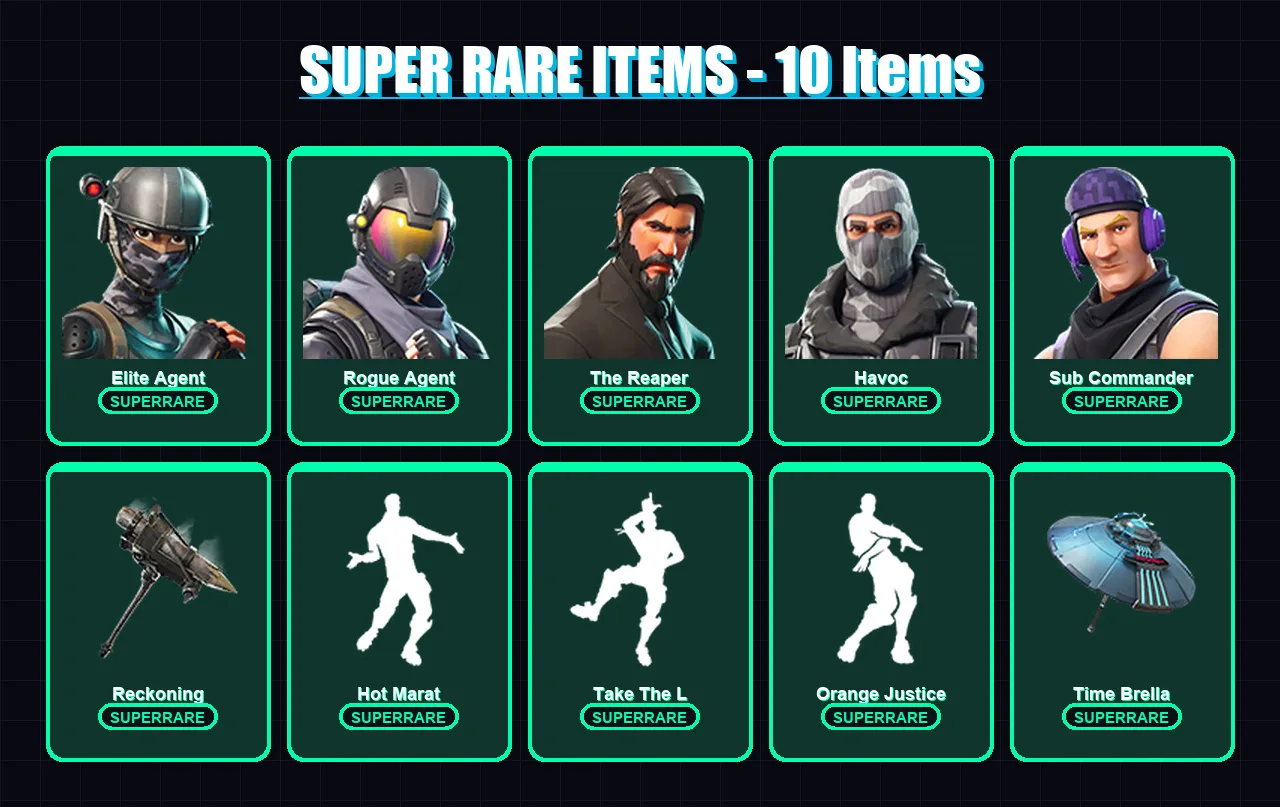 [PC/XBOX/PSN] | Elite Agent | Rogue Agent | The Reaper | Havoc | Sub Commander | 62 skin | 41 pickaxe | 55 emote | 54 glider | Lv694 — Fortnite account
