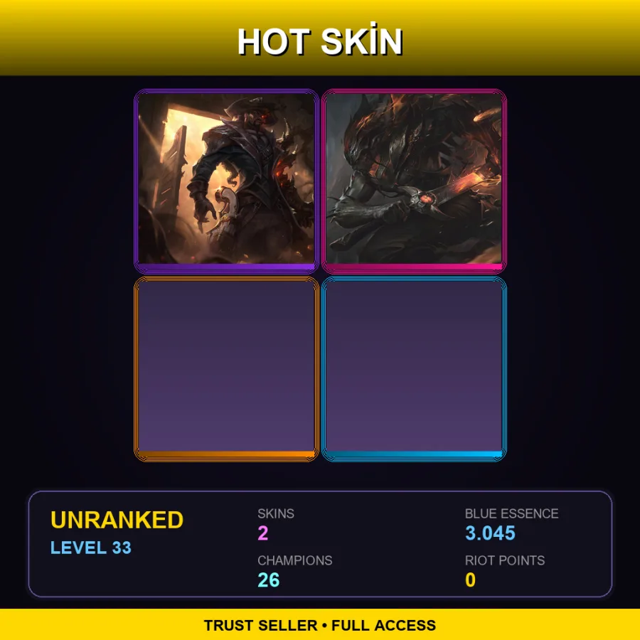 EUW | Lv33 | Unranked | 2 Skin | 26 Champ