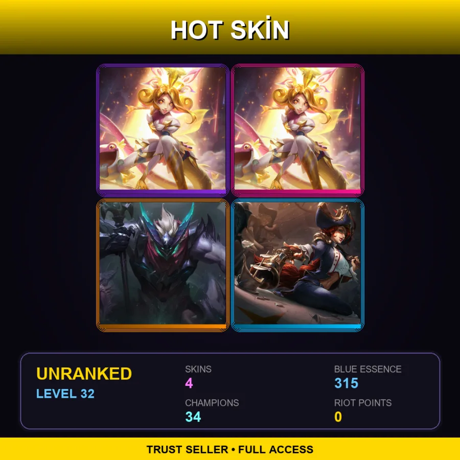 LAS | Lv32 | Unranked | 4 Skin | 34 Champ — Prestige Star Guardian Neeko