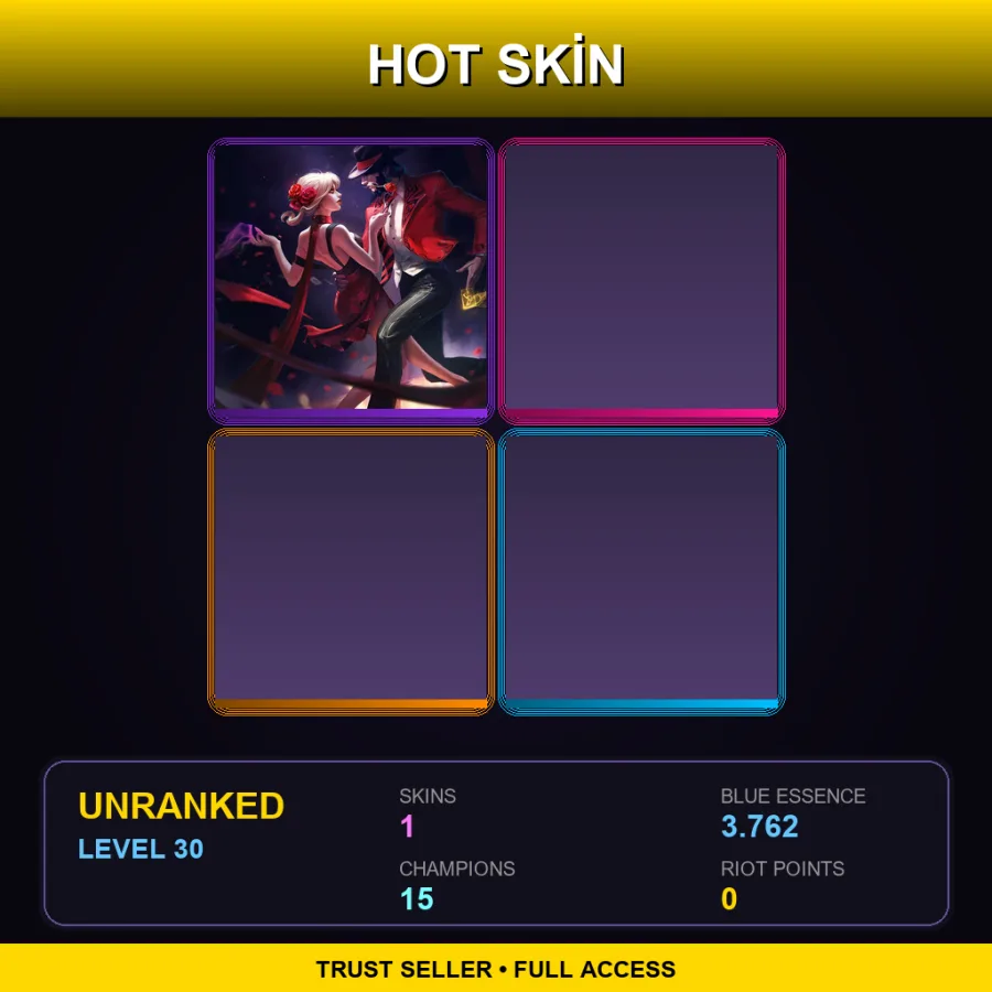 LAN | Lv30 | Unranked | 1 Skin | 15 Champ