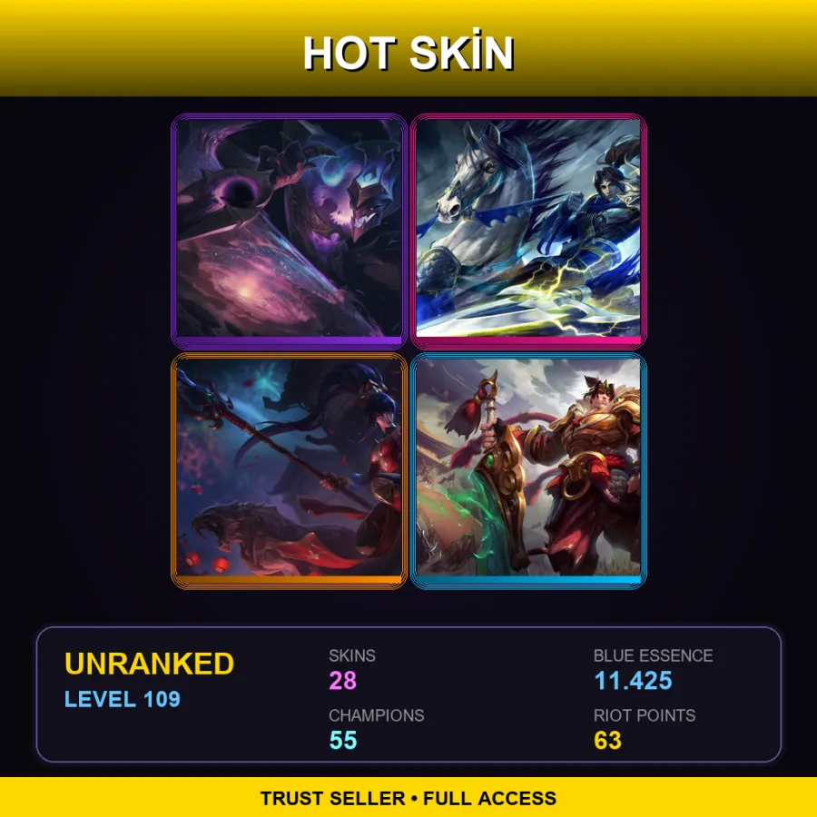 LAN | Lv109 | Unranked | 28 Skin | 55 Champ — Arclight Yorick