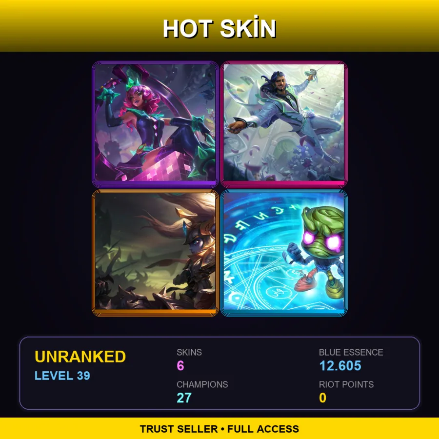 EUW | Lv39 | Unranked | 6 Skin | 27 Champ — Crystal Rose Akshan
