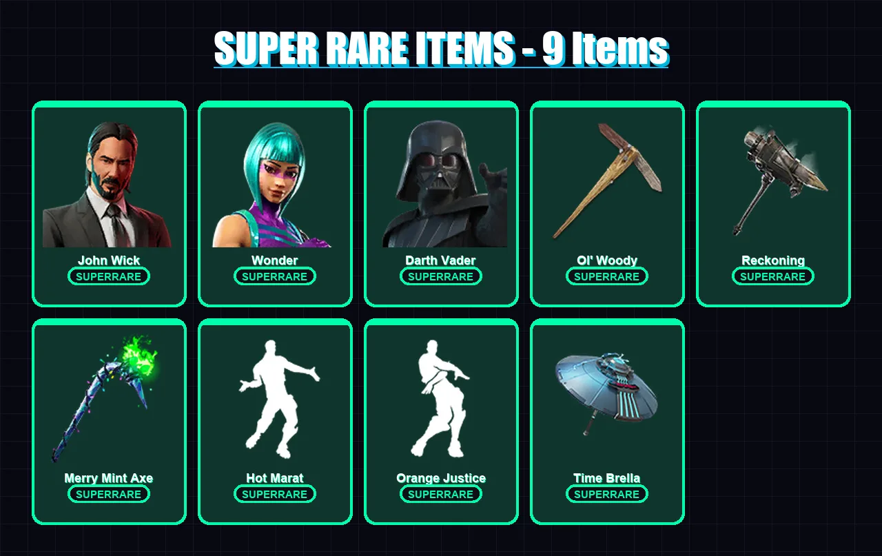 [PC] | John Wick | Wonder | Darth Vader | Hybrid | The Foundation | 159 skin | 192 pickaxe | 166 emote | 158 glider | Lv2389