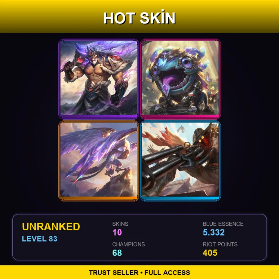 NA | Lv83 | Unranked | 10 Skin | 68 Champ — LoL account