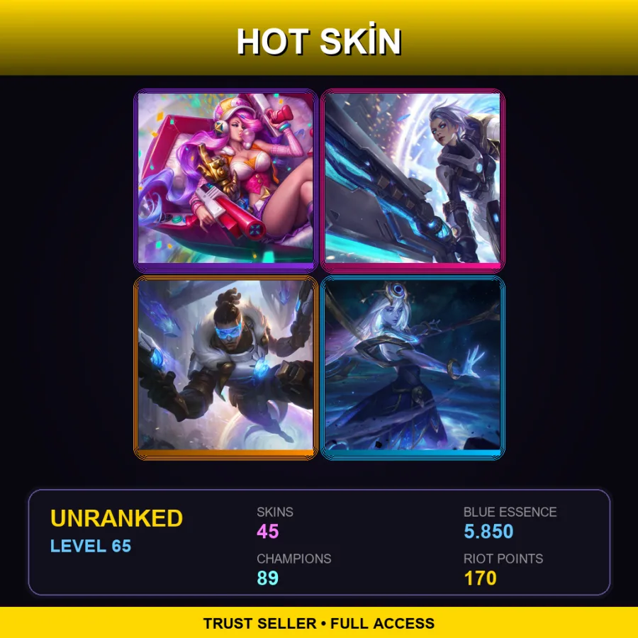 TR | Lv65 | Unranked | 45 Skin | 89 Champ — Coven Leblanc