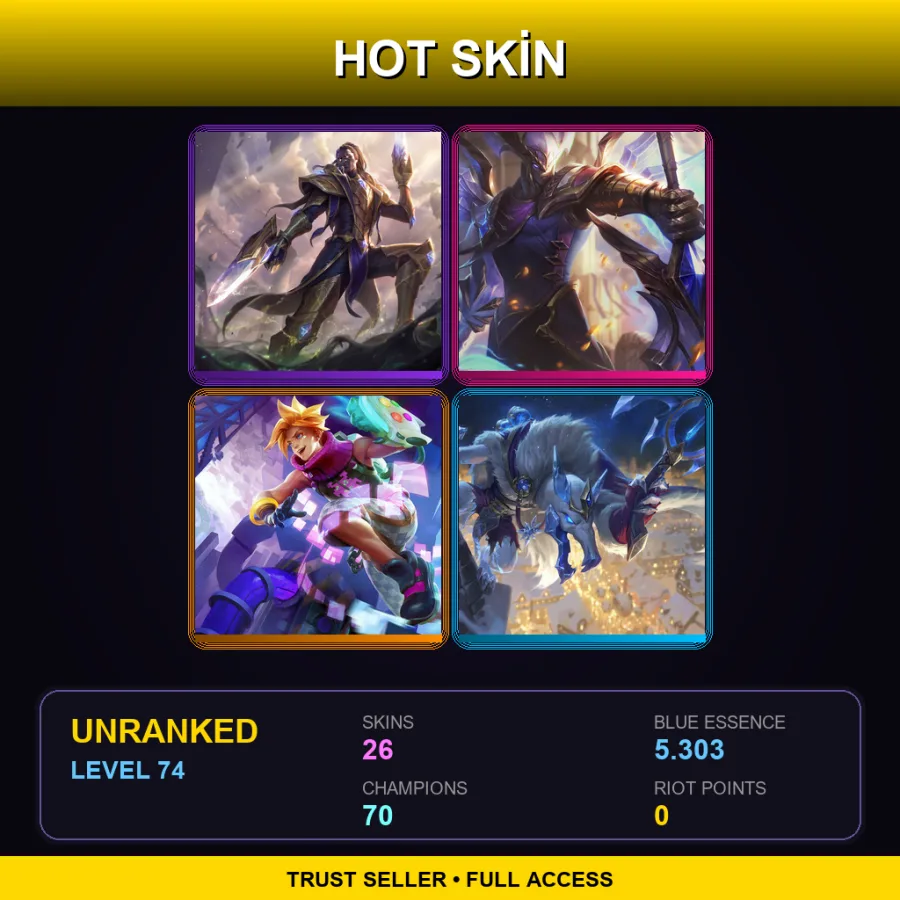 TR | Lv74 | Unranked | 26 Skin | 70 Champ — Major Ziggs