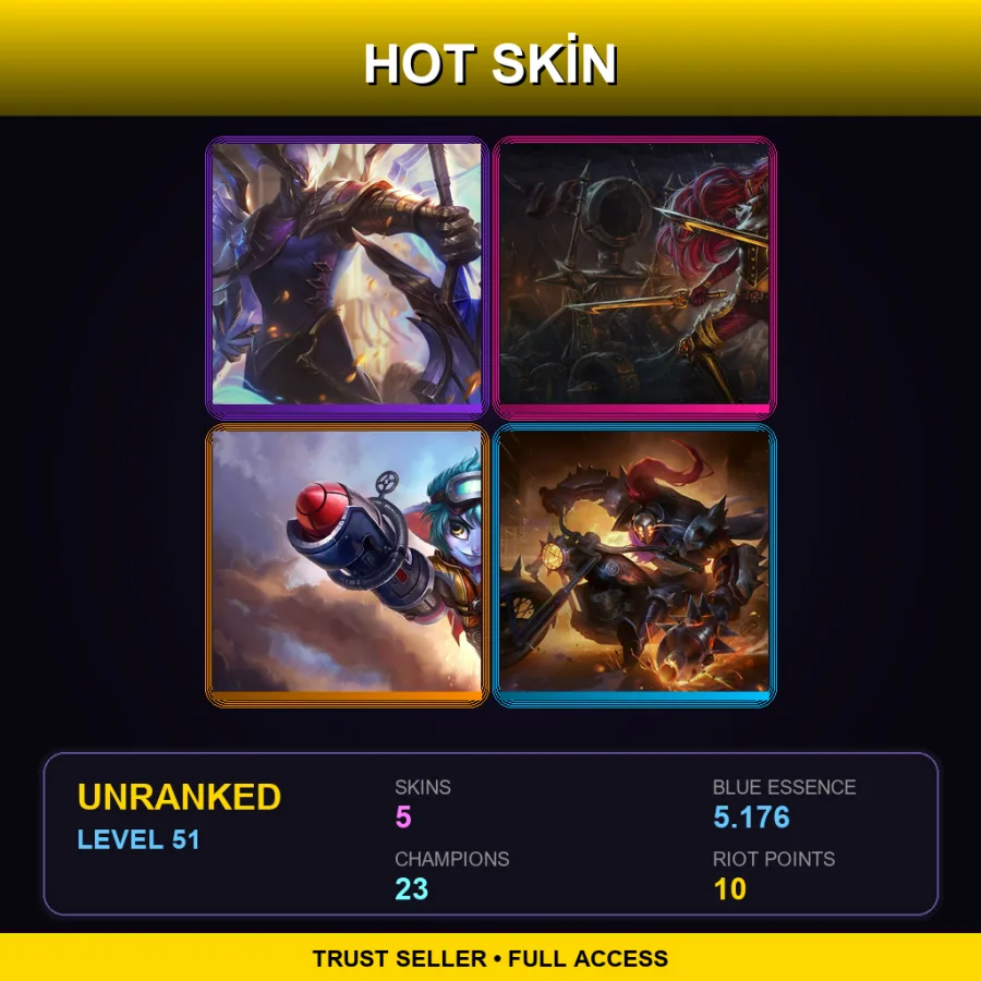 LAN | Lv51 | Unranked | 5 Skin | 23 Champ