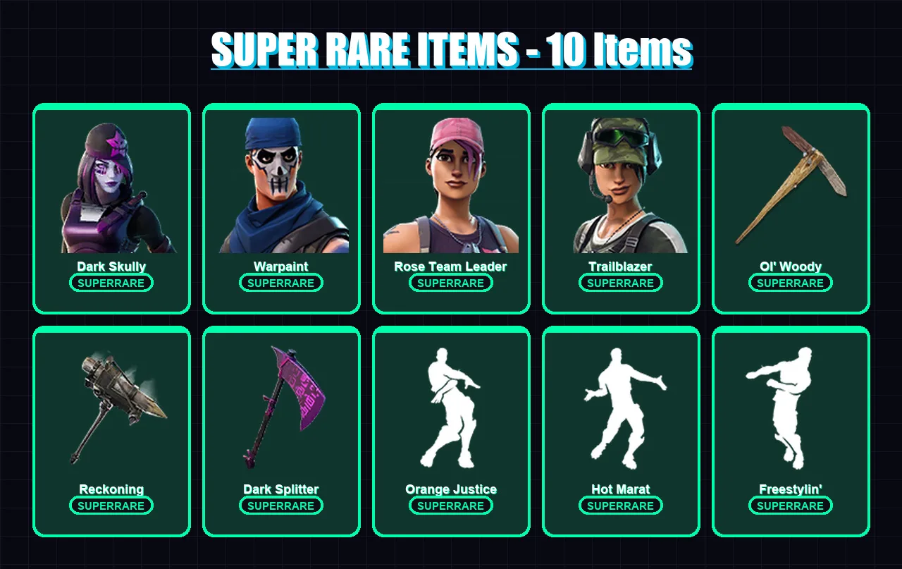 [PC/PSN] | Dark Skully | Warpaint | Rose Team Leader | Trailblazer | A.I.M. | 50 skin | 38 pickaxe | 48 emote | 36 glider | Lv335 — Fortnite account