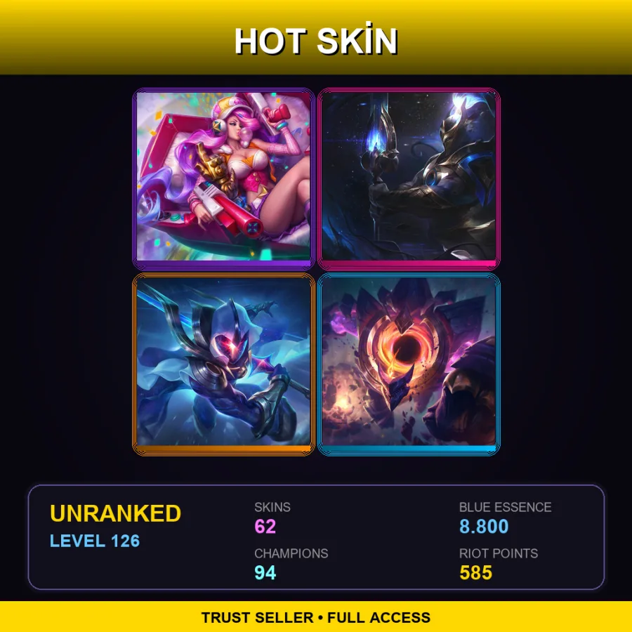 TR | Lv126 | Unranked | 62 Skin | 94 Champ — True Damage Ekko