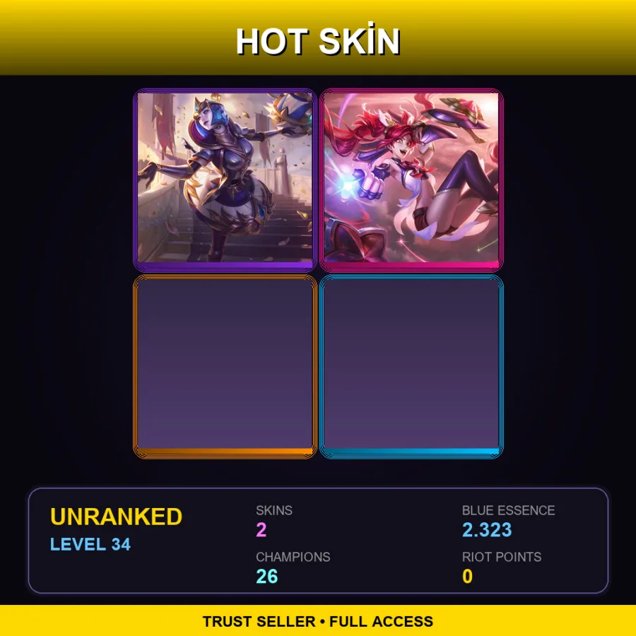 EUW | Lv34 | Unranked | 2 Skin | 26 Champ