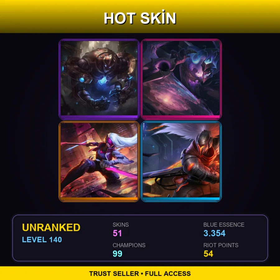 EUNE | Lv140 | Unranked | 51 Skin | 99 Champ