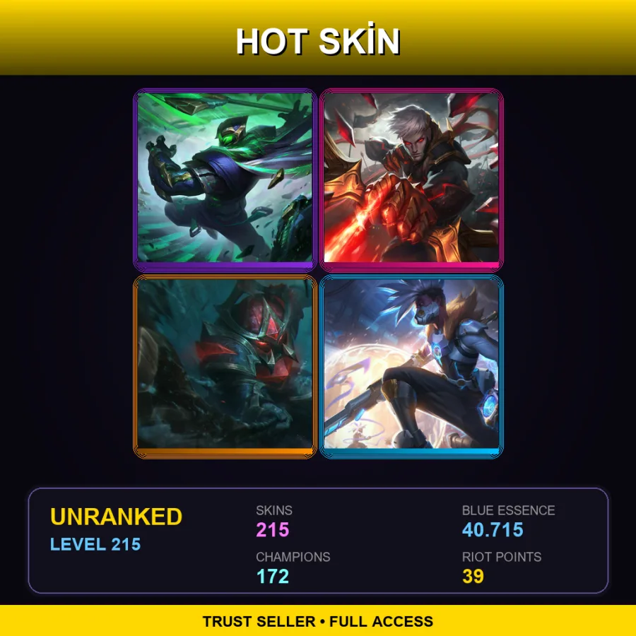 SG | Lv215 | Unranked | 215 Skin | 172 Champ — Bewitching Fiora