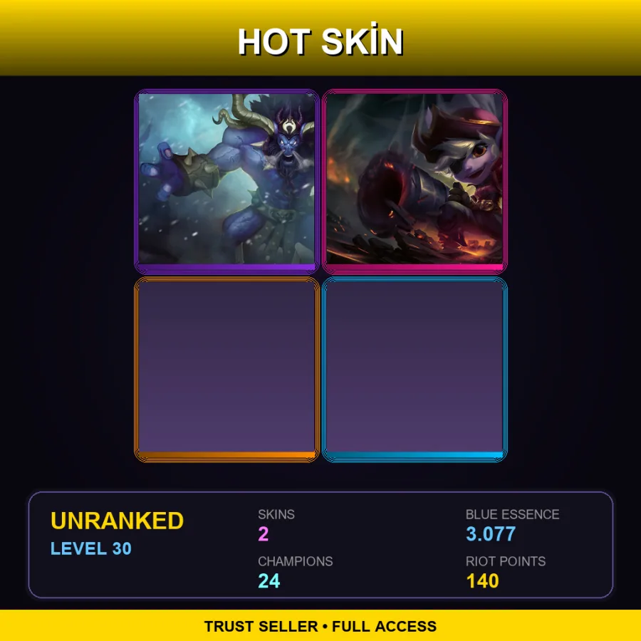 NA | Lv30 | Unranked | 2 Skin | 24 Champ