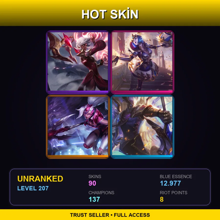 EUNE | Lv207 | Unranked | 90 Skin | 137 Champ — Battle Academia Katarina