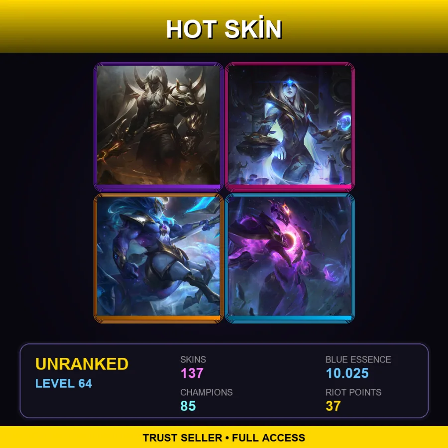 SG | Lv64 | Unranked | 137 Skin | 85 Champ — LoL account