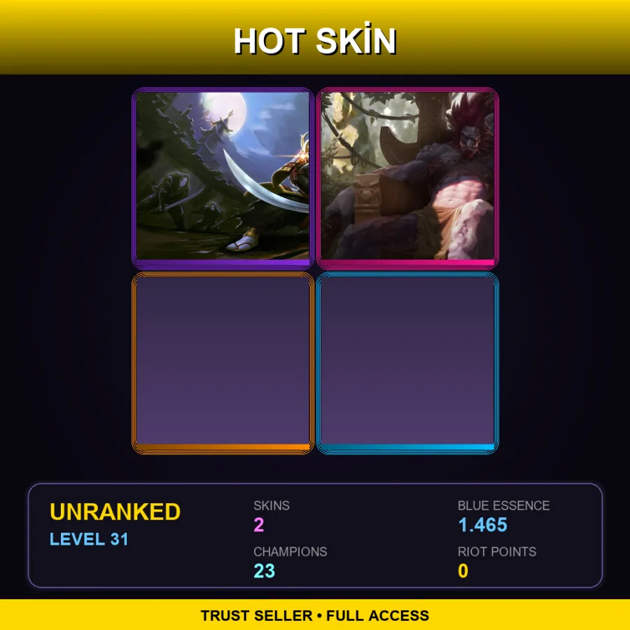 EUW | Lv31 | Unranked | 2 Skin | 23 Champ