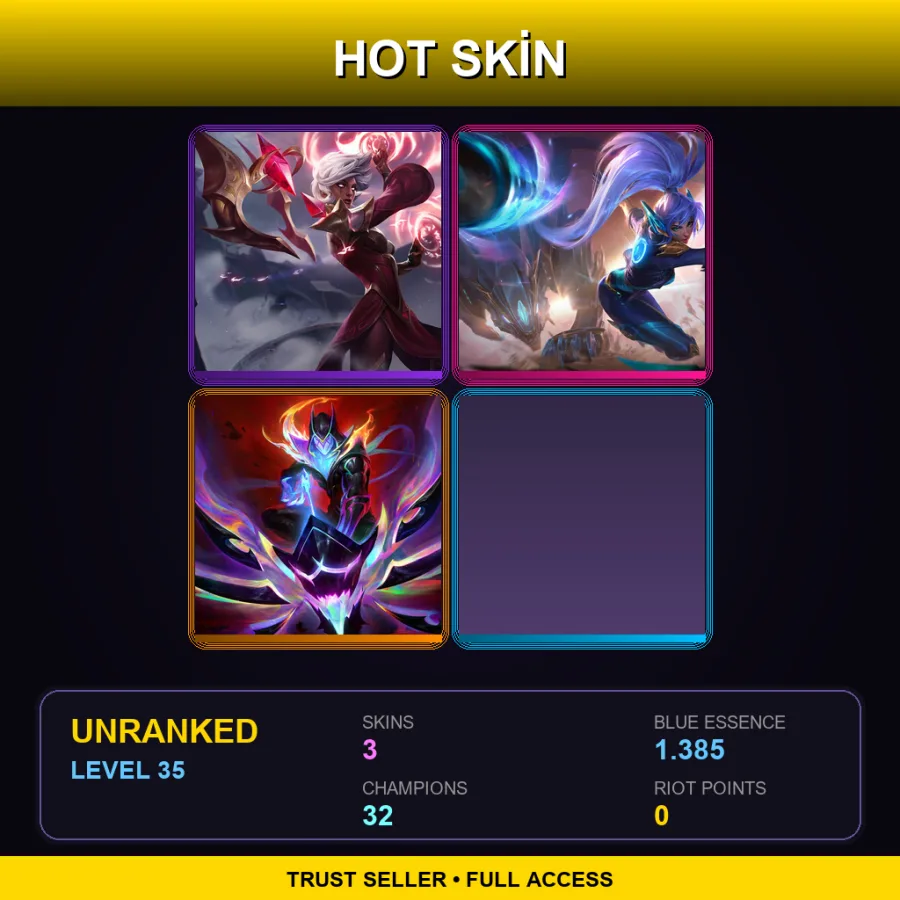 TR | Lv35 | Unranked | 3 Skin | 32 Champ