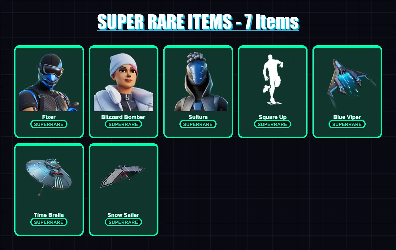 [PS4/PS5/XBOX/PC] | Fixer | Blizzard Bomber | Sultura | The Origin | The Foundation | 50 skin | 68 pickaxe | 53 emote | 56 glider | Lv899