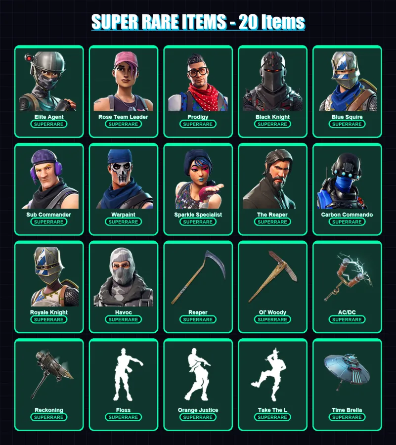 [PS4/PS5/XBOX/PC] | Elite Agent | Rose Team Leader | Prodigy | Black Knight | Blue Squire | 113 skin | 77 pickaxe | 92 emote | 74 glider | Lv924