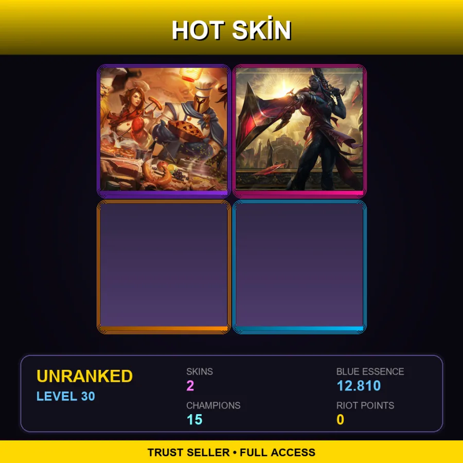 TR | Sashimi Akali | Arcana Lucian | 2 Skin | 15 Champ | Lv30