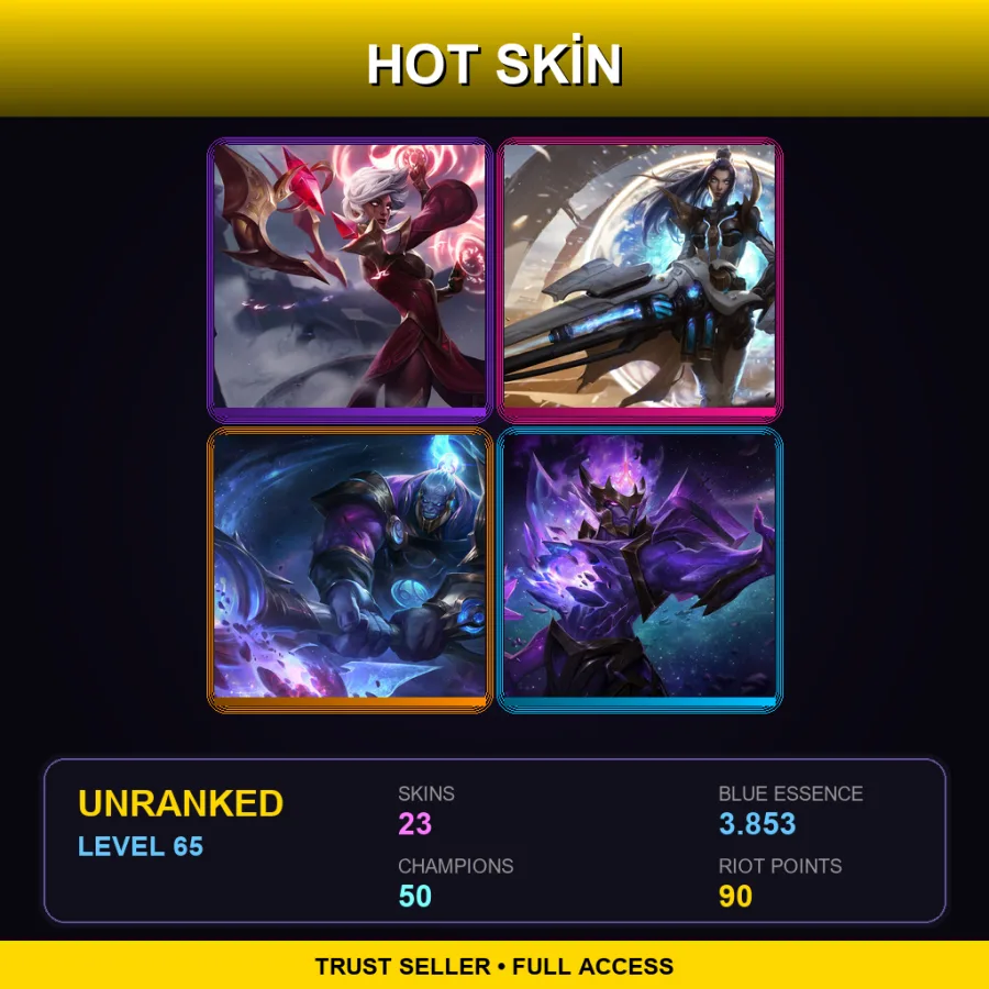 EUW | Lv65 | Unranked | 23 Skin | 50 Champ — LoL account