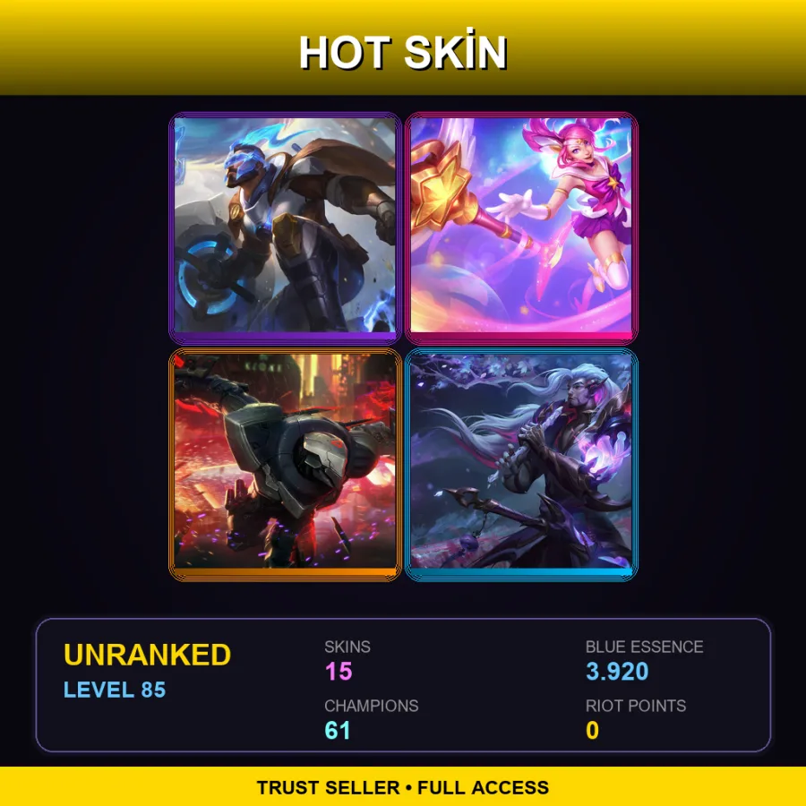 LAN | Lv85 | Unranked | 15 Skin | 61 Champ — Glacial Malphite