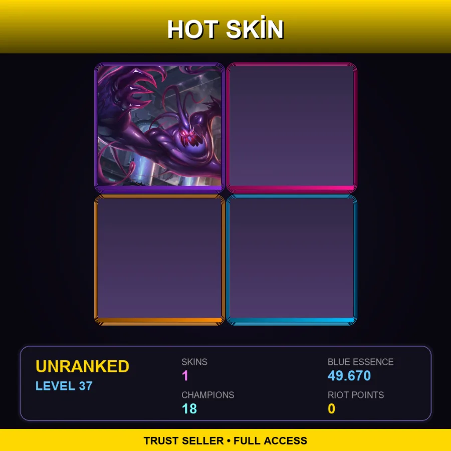 EUW | Lv37 | Unranked | 1 Skin | 18 Champ — LoL account