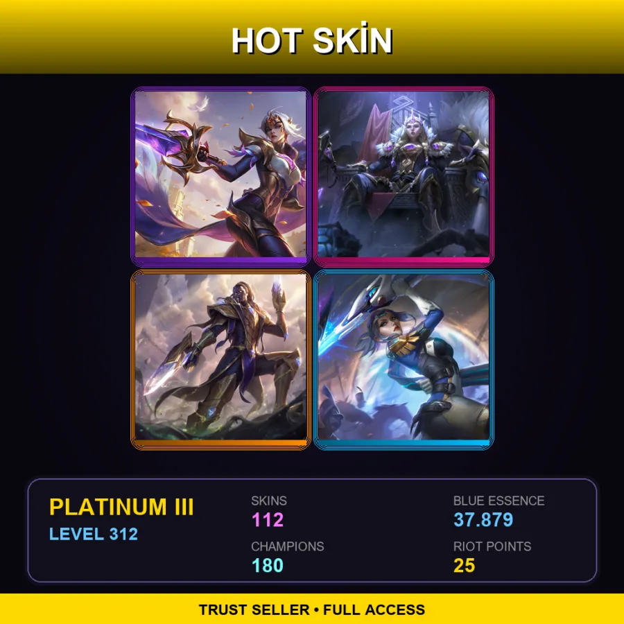 EUNE | Lv312 | Platinum III | 112 Skin | 180 Champ