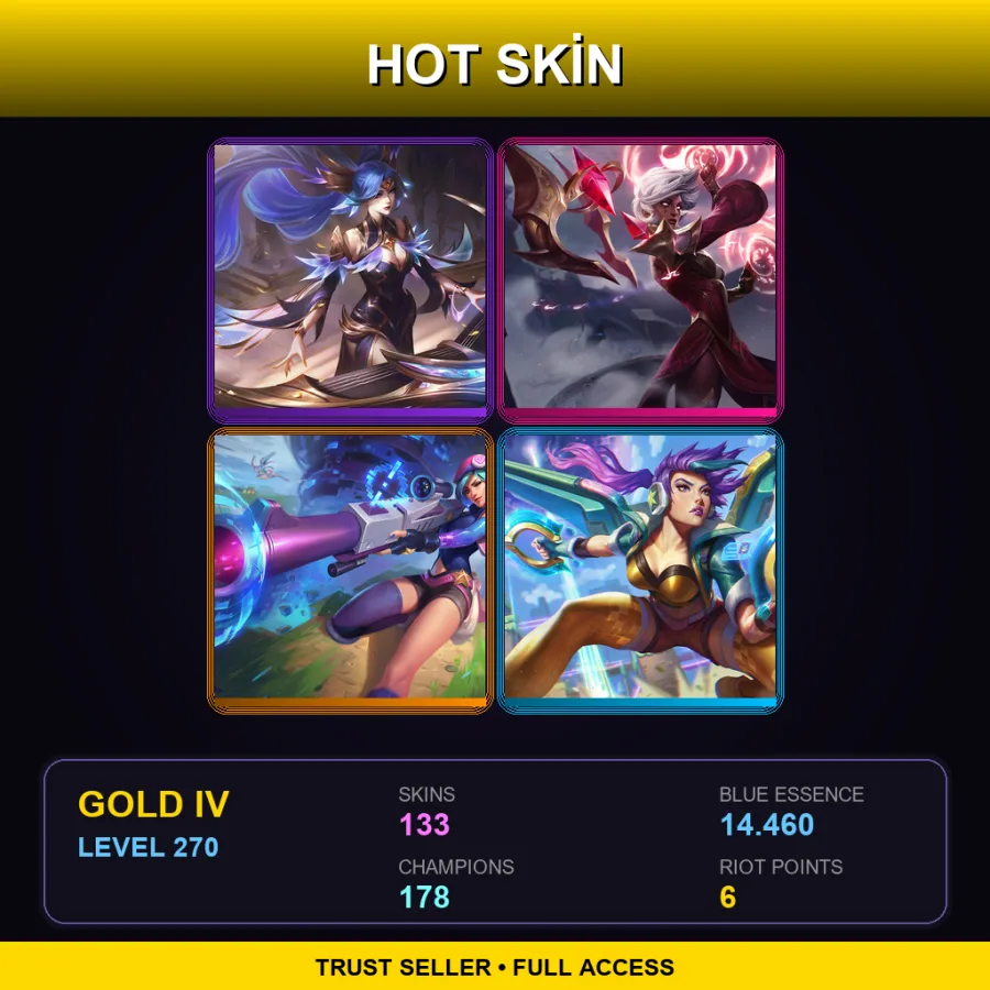 LAN | Lv270 | Gold IV | 133 Skin | 178 Champ