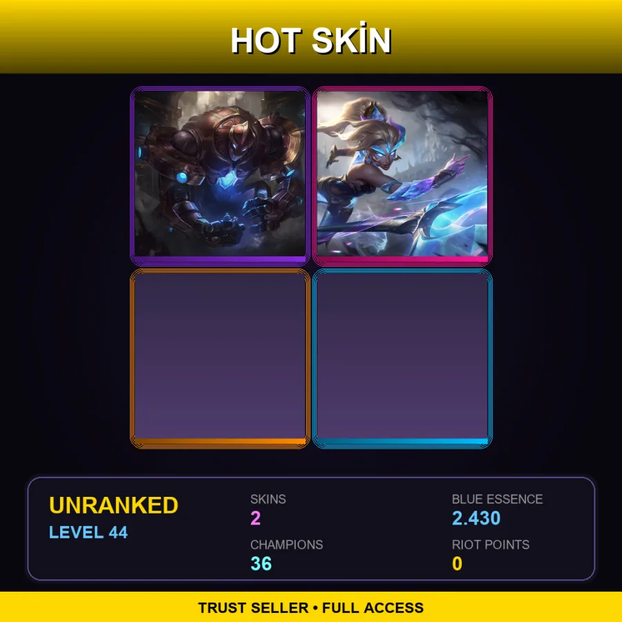EUW | Lv44 | Unranked | 2 Skin | 36 Champ
