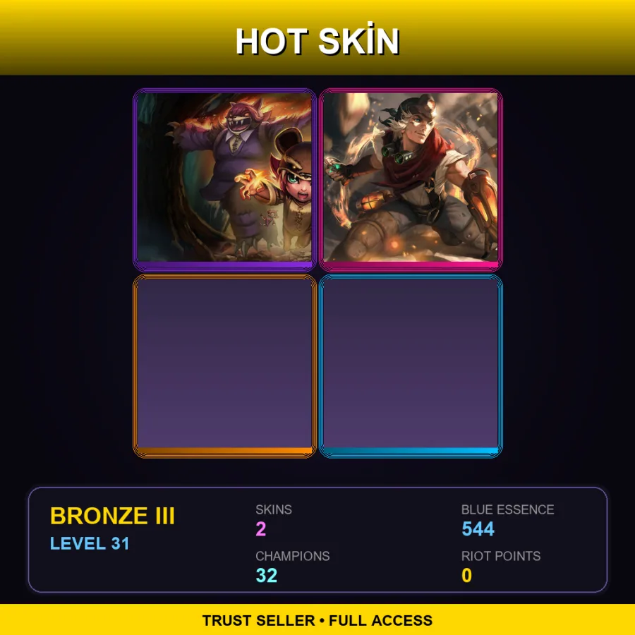 EUNE | Lv31 | Bronze III | 2 Skin | 32 Champ — LoL account