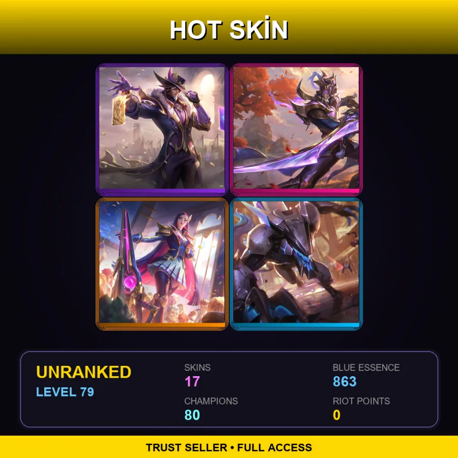 VN | Lv79 | Unranked | 17 Skin | 80 Champ — LoL account