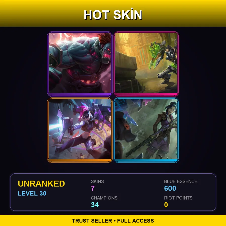 BR | Lv30 | Unranked | 7 Skin | 34 Champ — LoL account